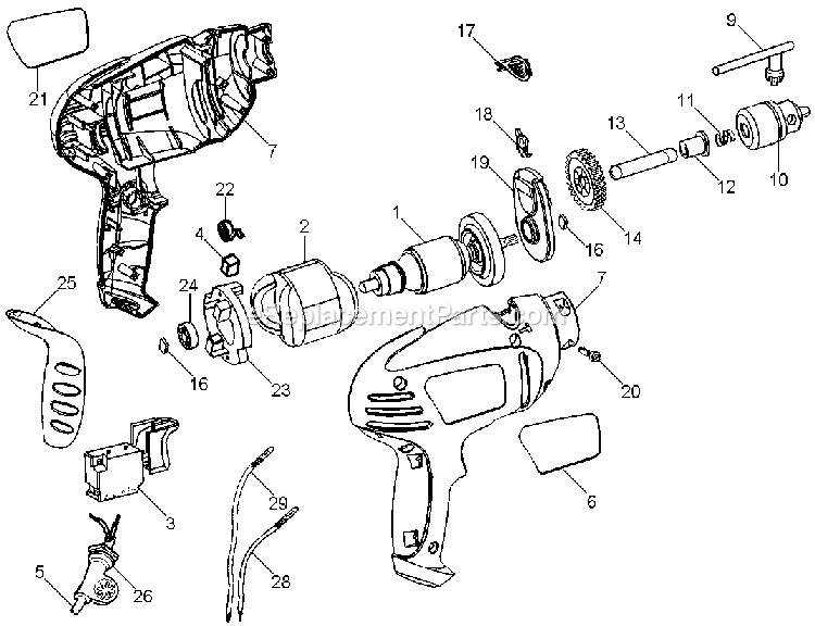 Black and Decker BH100K-AR (Type 3) Hammer Drill Power Tool Page A Diagram